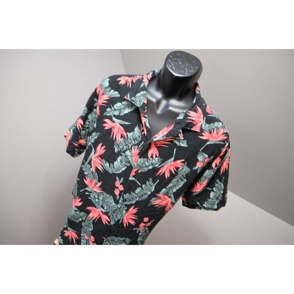 Express Rayon Hawaiian Shirt Button Up Floral Short Sleeve Mens Sz XL - Picture 4 of 9